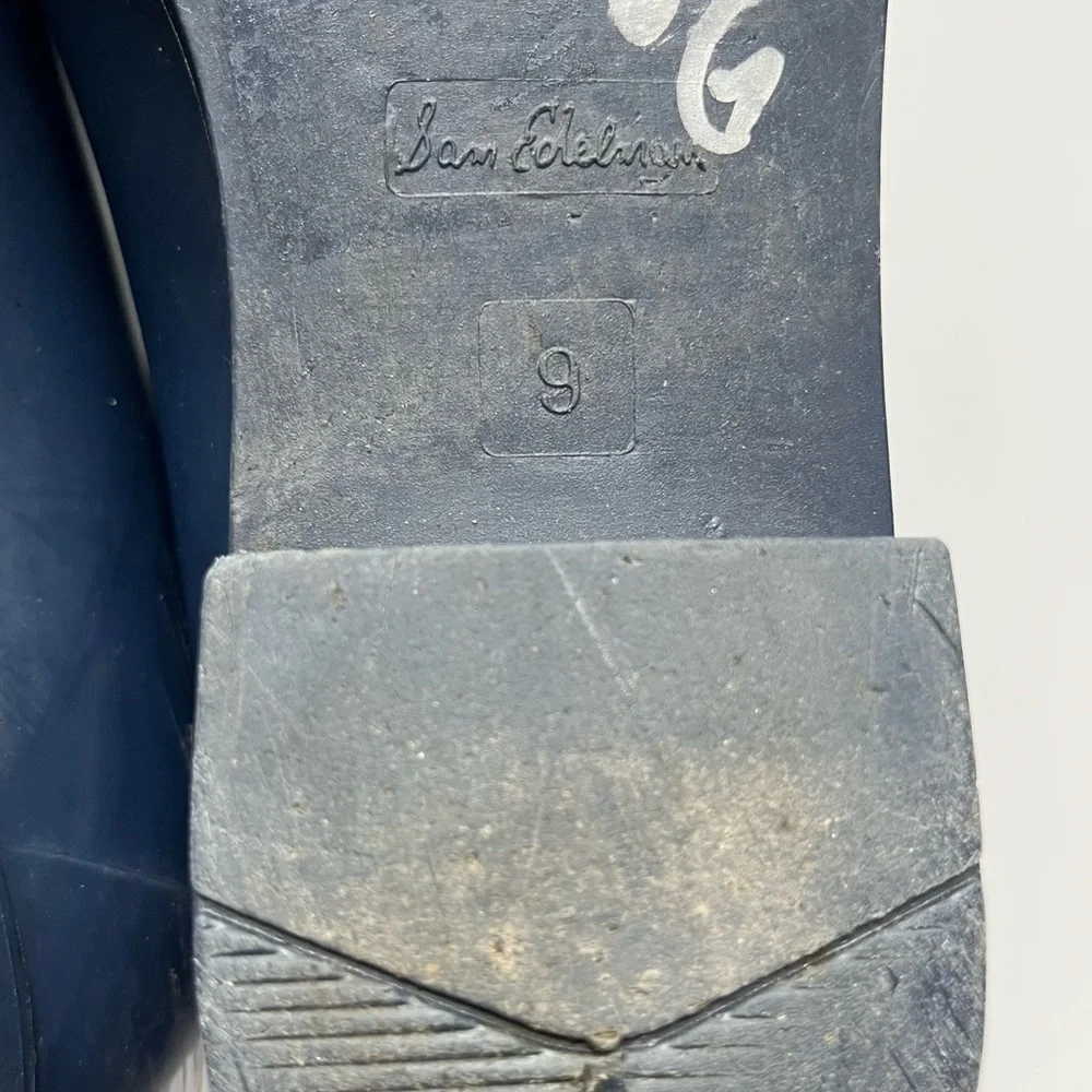 SAM EDELMAN Tinsley Rubber Rain Boot Navy Blue Size 9